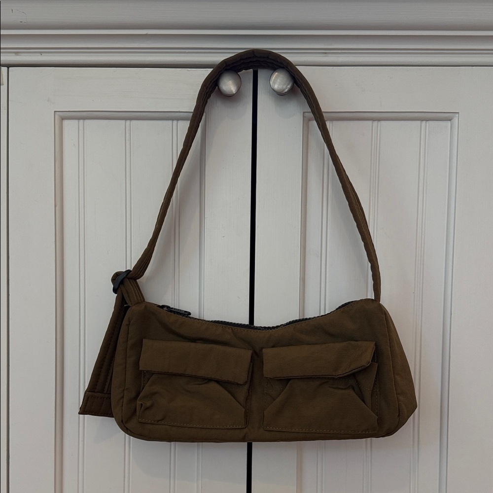 BAGGU Olive green shoulder Tote Bag